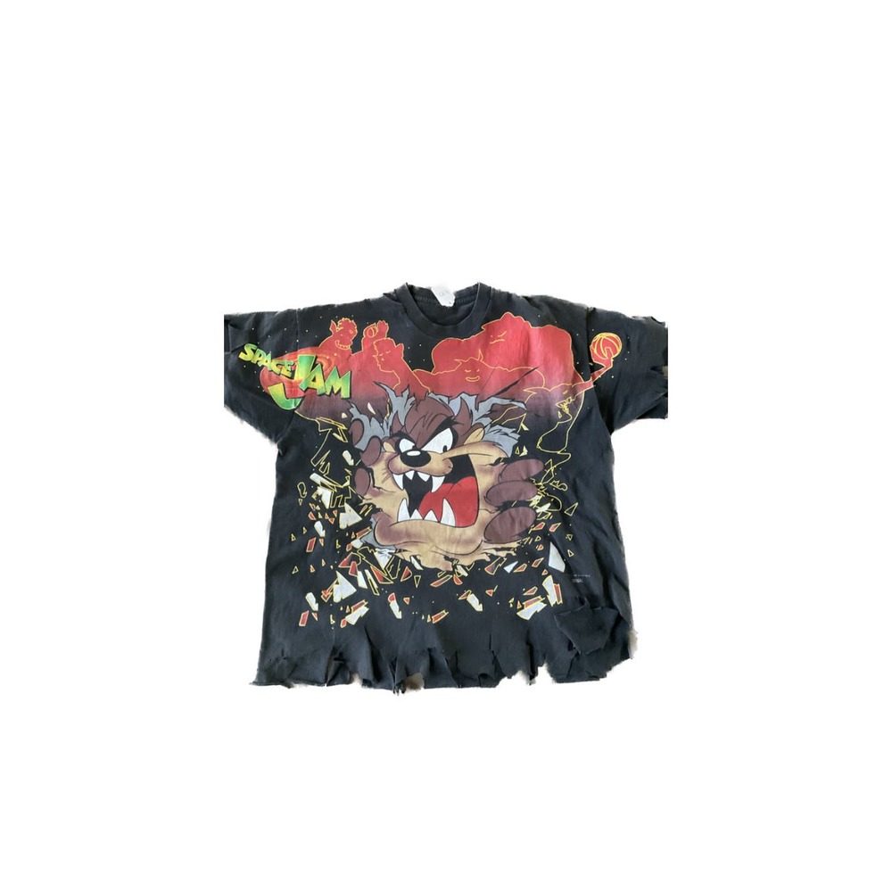 1996 Shredded red redwood space jams TAZ  T-shirt